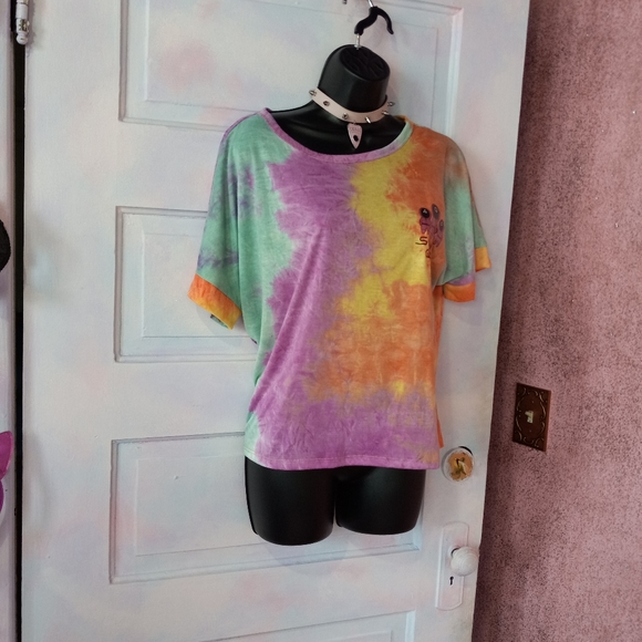 💥SQUID GAMES! Crossing revealing back unique ooak custom tiedye tee! Nwot! - Picture 4 of 7